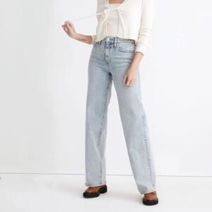 Madewell The Super Wide Leg Cotton Jean in Hollyhurst Wash